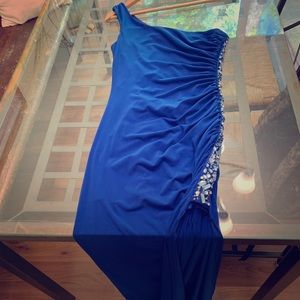 Blue Floor Length One Shoulder Dress Size Small